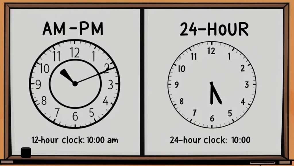 Differences Between the 12-Hour and 24-Hour Formats